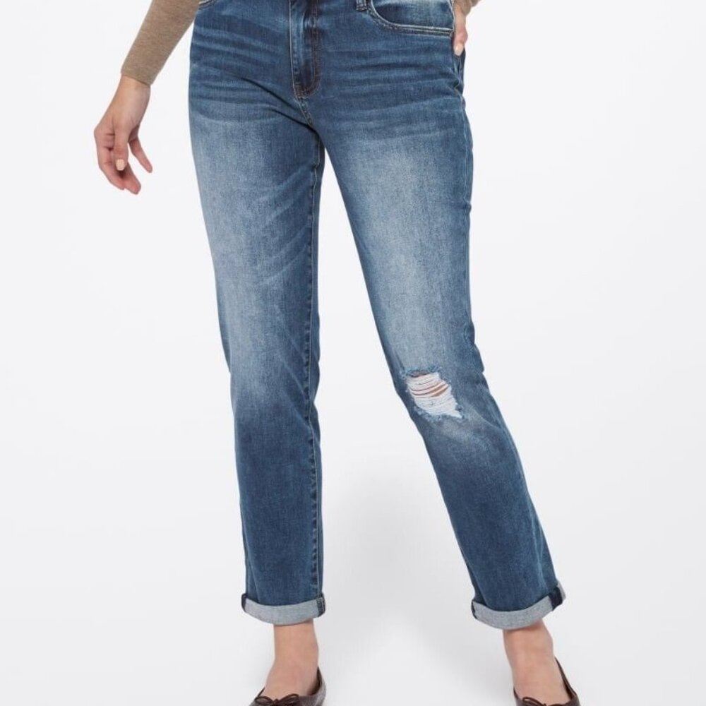 Kut From The Kloth Catherine Boyfriend Fit Denim Jeans Blue Size 4 Distressed